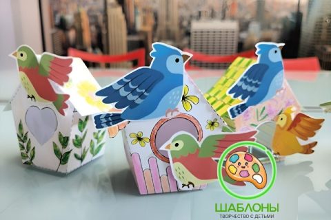 DIY: Скворечники с птичками из бумаги