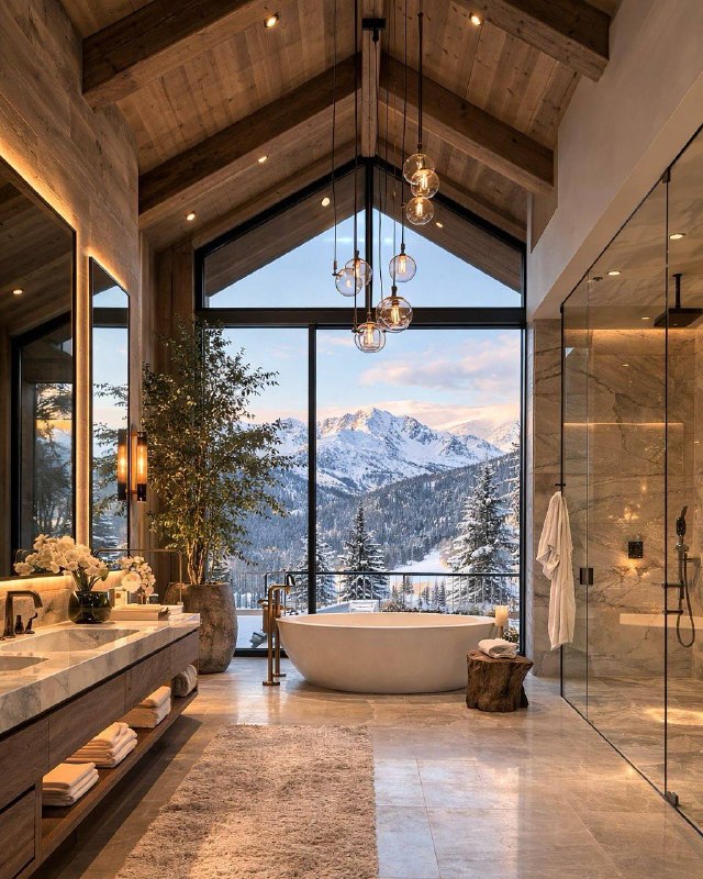 Дизайн интерьера: Какой вариант ванной комнаты вам нравится больше: 1 или 2?