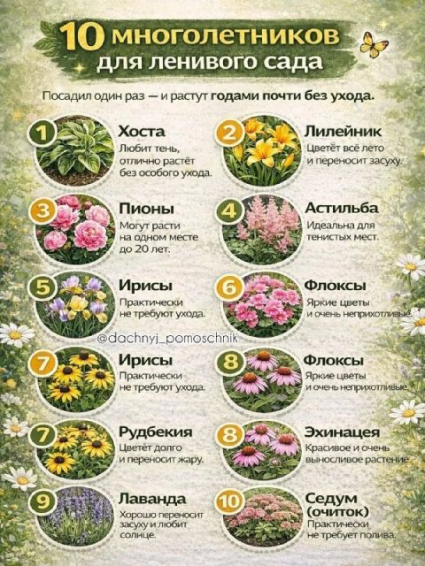 Ландшафтный дизайн: 10 многолетников для ленивого сада