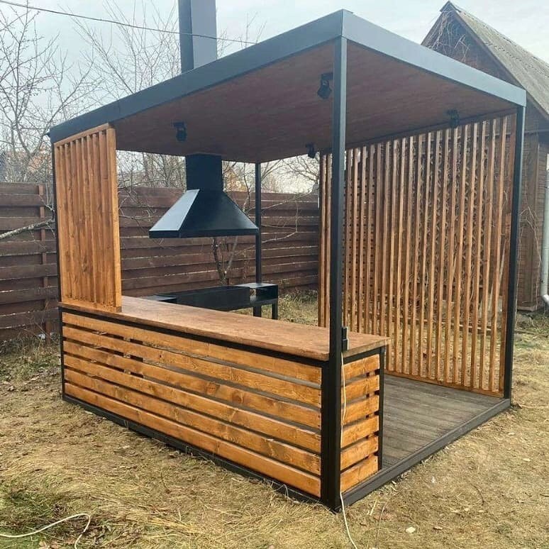 Ландшафтный дизайн: Мангал в стиле лофт