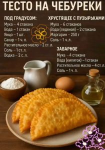 Рецепты: Тесто на чебуреки