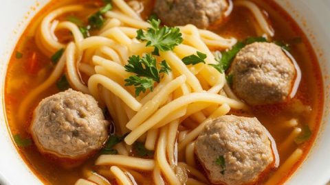Суп с фрикадельками и вермишелью
