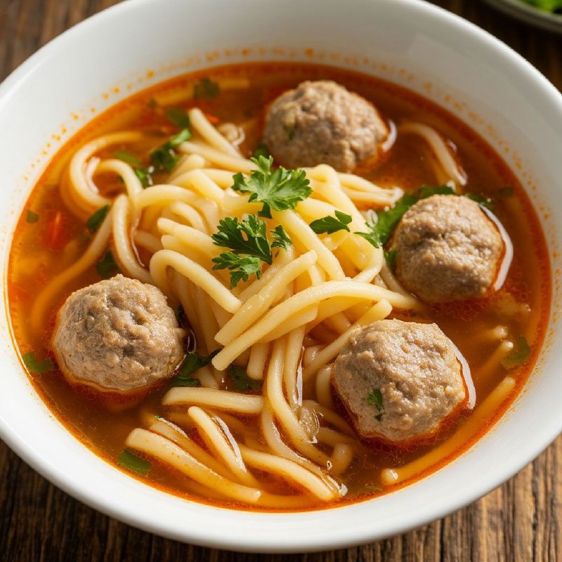 Суп с фрикадельками и вермишелью