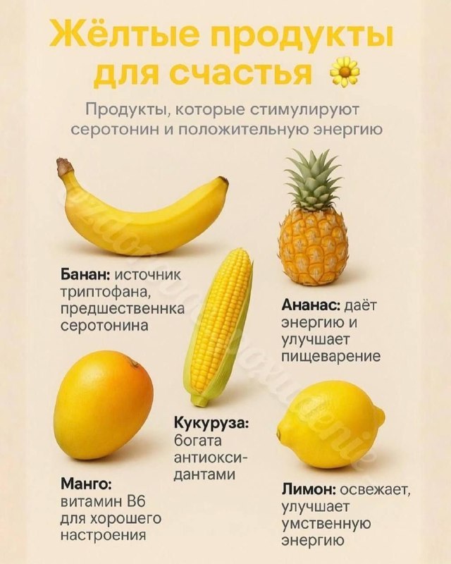 Здоровье: Желтые продукты для счастья!