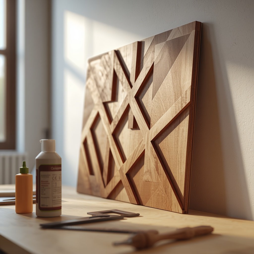 Декоративная композиция для стены своими руками из деревянных реек